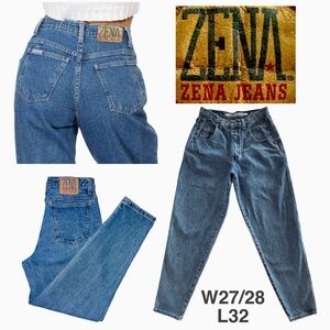 80’S ZENA High-Rise Tapered-Leg Relaxed Fit Jeans (~27/28” waist)